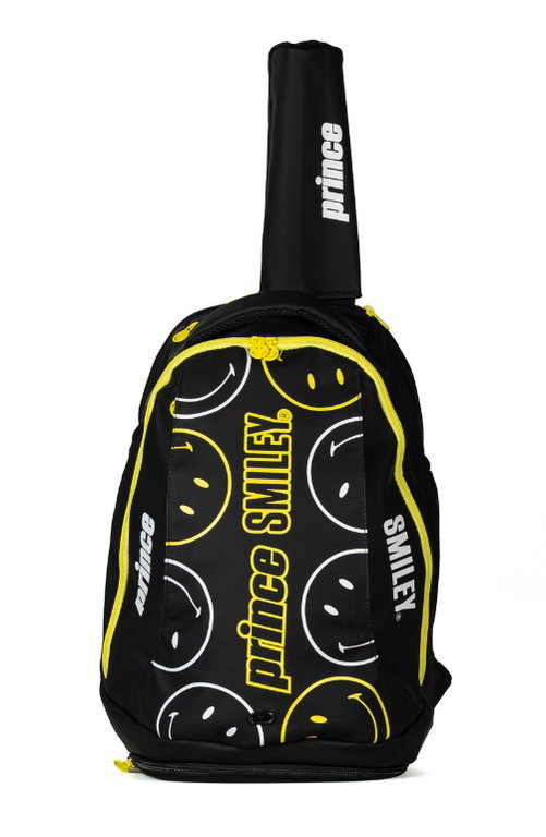 Prince x Smiley Tennis-Rucksack Performance (Haupt-, Schläger- und Schuhfach) 2025 schwarz